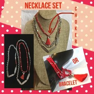 choker bracelet plus necklace